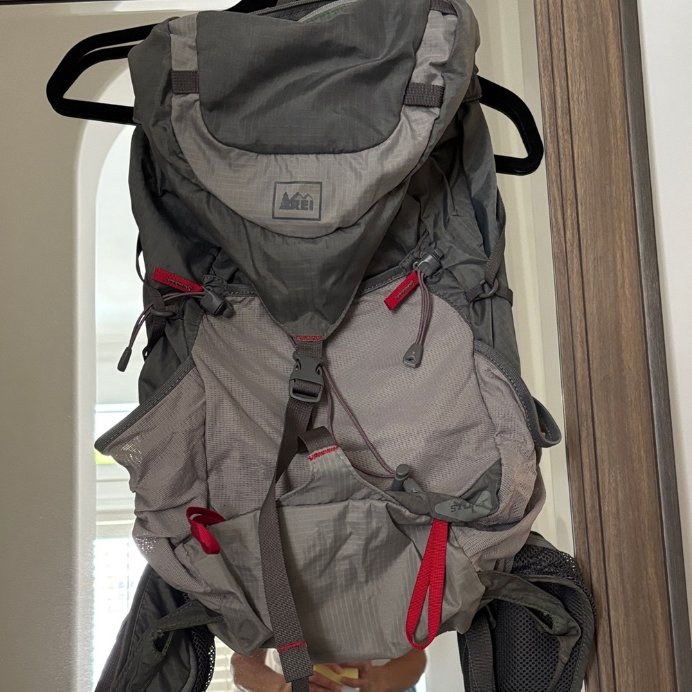 REI Gray and Red Backpack